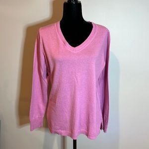 Talbots pink tunic sweater, long sleeves, size L